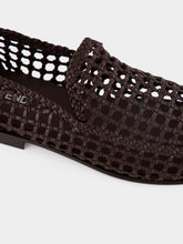 Fendi Brown Braided Leather FF Loafers