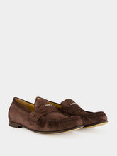 Fendi Dark Brown Suede Scrunch Loafers