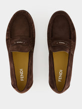 Fendi Dark Brown Suede Scrunch Loafers