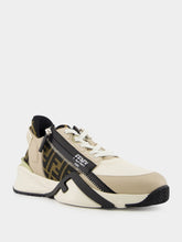 Fendi Flow Sneakers in Beige and Brown FF Jacquard