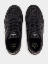 Fendi Black FF Jacquard and Suede Match Sneakers