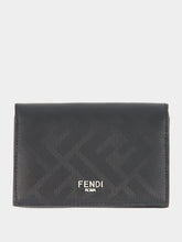 Black Card Case in Leather with FF Motif