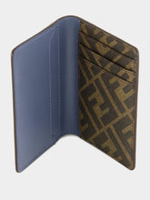 Fendi Blue Leather Bi-Fold Card Holder with FF Squared
