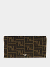 Brown FF Fabric Continental Wallet | PDP - Fashion Clinic