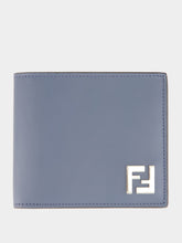 Blue Leather Bi-Fold Wallet with FF Canvas & FF Squared
