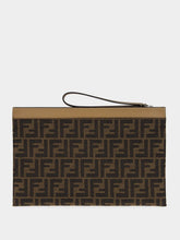 Fendi Brown FF Jacquard Medium Flat Pouch