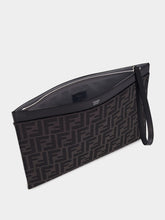 Fendi Black FF Jacquard Medium Flat Pouch