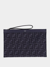 Fendi Blue FF Jacquard Medium-Sized Flat Pouch