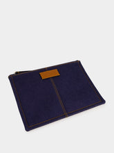 Fendi Dark Blue Denim FF Medium Flat Pouch