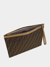 Fendi Brown FF Jacquard Medium Flat Pouch