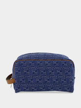 Fendi Blue Denim-Effect FF Jacquard Toiletry Case