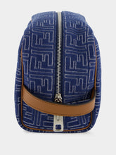 Fendi Blue Denim-Effect FF Jacquard Toiletry Case