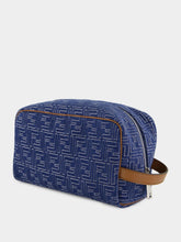 Fendi Blue Denim-Effect FF Jacquard Toiletry Case