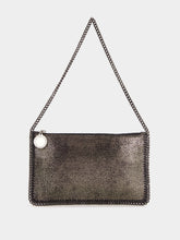Stella McCartney Silver Eco Shiny Chamois Pochette with Chain