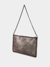 Stella McCartney Silver Eco Shiny Chamois Pochette with Chain