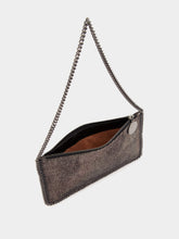 Stella McCartney Silver Eco Shiny Chamois Pochette with Chain