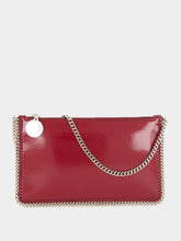 Stella McCartney Burgundy Crinkled Patent Alter Mat Pochette with Chain
