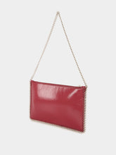 Stella McCartney Burgundy Crinkled Patent Alter Mat Pochette with Chain