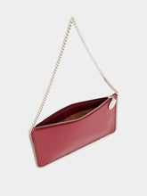 Stella McCartney Burgundy Crinkled Patent Alter Mat Pochette with Chain