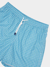 Fedeli Blue Madeira Chess Pattern Swim Trunk