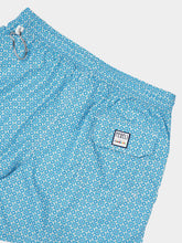 Fedeli Blue Madeira Chess Pattern Swim Trunk