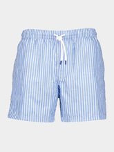Fedeli Blue Riga Pattern Swim Trunks