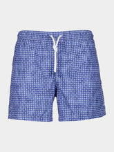 Fedeli Blue Printed Swim Shorts