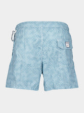 Fedeli Cadetblue Bottoni Pattern Swim Trunks
