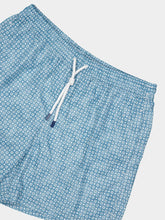 Fedeli Cadetblue Bottoni Pattern Swim Trunks