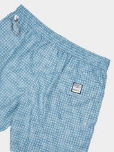 Fedeli Cadetblue Bottoni Pattern Swim Trunks