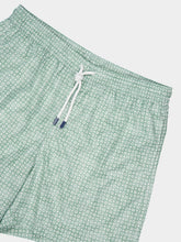 Fedeli Green Bottoni Pattern Swim Trunks