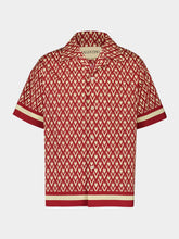 Valentino Garavani Red and Cream Cotton Shirt with Toute la V Print