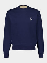 Valentino Garavani Blue Cotton Sweatshirt with Chez Valentino Patch