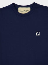 Valentino Garavani Blue Cotton Sweatshirt with Chez Valentino Patch