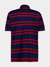 Valentino Garavani Blue and Red Cotton Polo with Embroidery