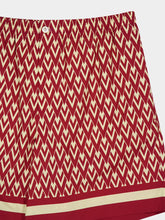 Valentino Garavani Red and Cream Cotton Bermuda Shorts with Toute la V Print