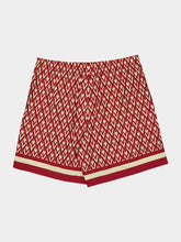 Valentino Garavani Red and Cream Cotton Bermuda Shorts with Toute la V Print