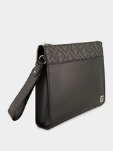 Fendi Black FF Squared Leather Clutch