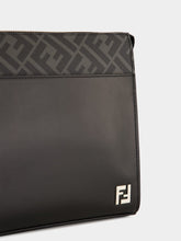 Fendi Black FF Squared Leather Clutch