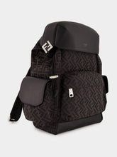 Fendi Black FF Jacquard Fendi Drive Backpack