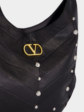 Valentino Garavani Black Studded Nappa Hobo Bag