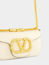 Valentino Garavani Ivory Locò Jewelled Small Shoulder Bag