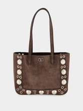 Valentino Garavani Brown Nellcôte Mini Suede Shopping Bag