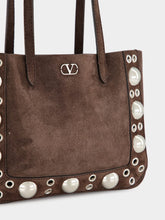 Valentino Garavani Brown Nellcôte Mini Suede Shopping Bag