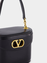 Valentino Garavani Black Shiny Leather Vanity Bag