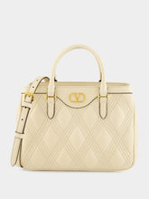 Valentino Garavani Butter White Quiltie Double Handle Bag
