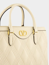 Valentino Garavani Butter White Quiltie Double Handle Bag