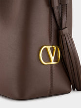 Valentino Garavani Brown So Seau Leather Drawstring Bag
