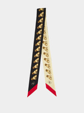 Valentino Garavani Beige and Black Petit Charles Silk Bandeau Scarf