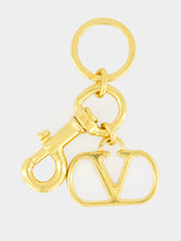 Valentino Garavani Antique Brass VLogo Metal Keyring